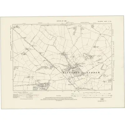 1921 Map of Wiltshire X.NE, 1925 Print
