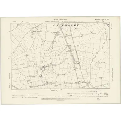 1898 Map of Wiltshire X.NW, 1900 Print