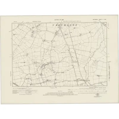 1921 Map of Wiltshire X.NW, 1925 Print