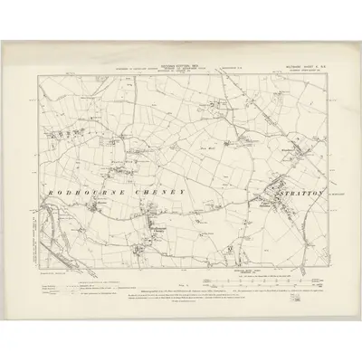 1899 Map of Wiltshire X.SE, 1901 Print