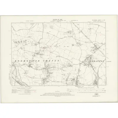 1921 Map of Wiltshire X.SE, 1925 Print
