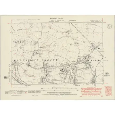 1941 Map of Wiltshire X.SE, 1948 Print