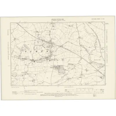 1899 Map of Wiltshire X.SW, 1900 Print