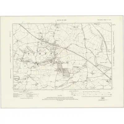 1921 Map of Wiltshire X.SW, 1925 Print