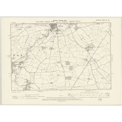 1899 Map of Wiltshire XII.NE, 1900 Print
