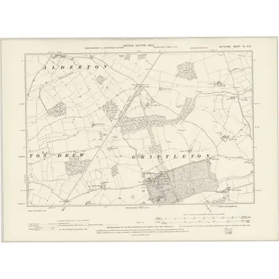 1899 Map of Wiltshire XII.SE, 1900 Print