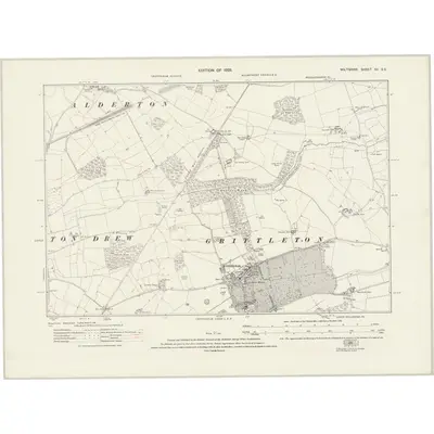 1919 Map of Wiltshire XII.SE, 1923 Print