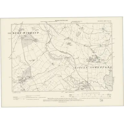 1899 Map of Wiltshire XIII.NE, 1900 Print