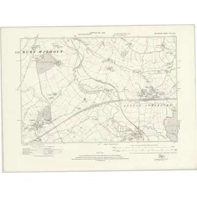 1921 Map of Wiltshire XIII.NE, 1925 Print