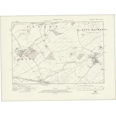 1921 Map of Wiltshire XIII.NW, 1925 Print