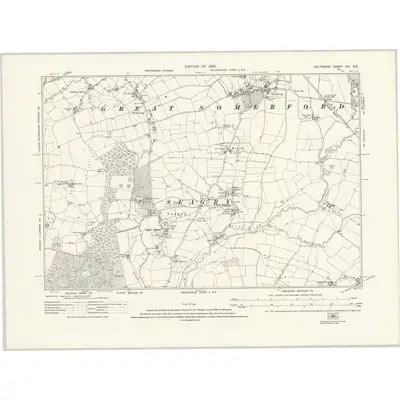 1921 Map of Wiltshire XIII.SE, 1925 Print