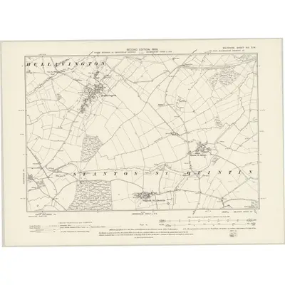 1899 Map of Wiltshire XIII.SW, 1900 Print