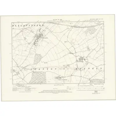 1921 Map of Wiltshire XIII.SW, 1925 Print