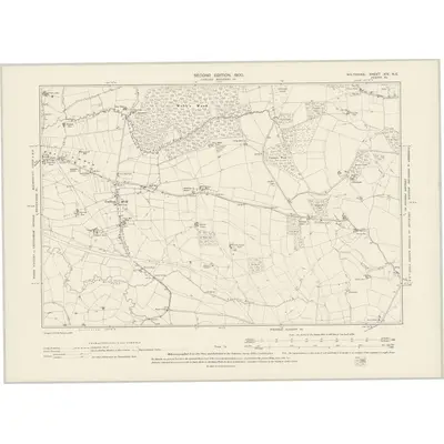 1899 Map of Wiltshire XIV.NE, 1900 Print