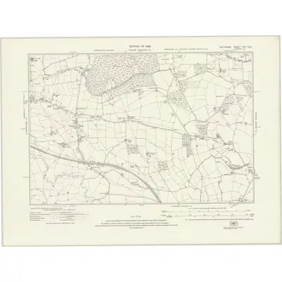 1922 Map of Wiltshire XIV.NE, 1925 Print