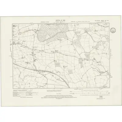1922 Map of Wiltshire XIV.NE, 1935 Print