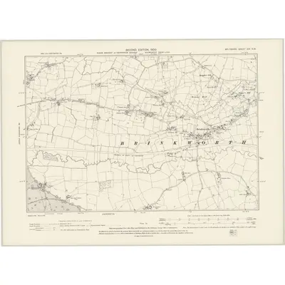 1899 Map of Wiltshire XIV.NW, 1900 Print
