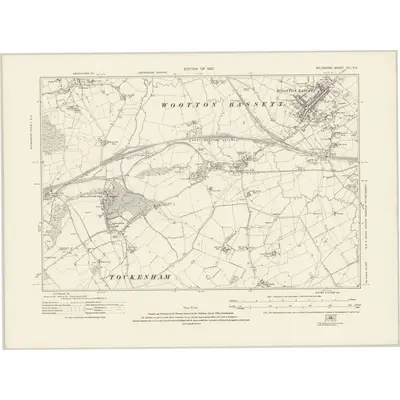 1922 Map of Wiltshire XIV.SE, 1925 Print