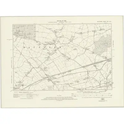 1922 Map of Wiltshire XIV.SW, 1925 Print