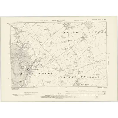 1899 Map of Wiltshire XIX.NE, 1900 Print