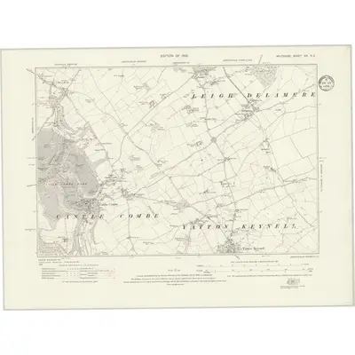 1919 Map of Wiltshire XIX.NE, 1923 Print