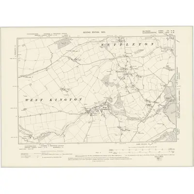 1899 Map of Wiltshire XIX.NW, 1900 Print