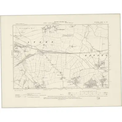 1899 Map of Wiltshire XL.NE, 1901 Print