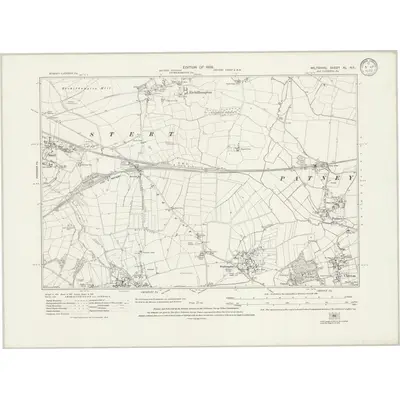 1922 Map of Wiltshire XL.NE, 1933 Print