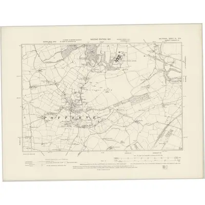 1899 Map of Wiltshire XL.NW, 1901 Print