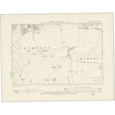 1899 Map of Wiltshire XL.SE, 1901 Print