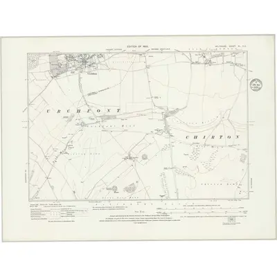 1922 Map of Wiltshire XL.SE, 1935 Print