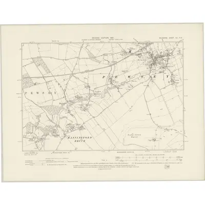 1899 Map of Wiltshire XLI.NE, 1901 Print