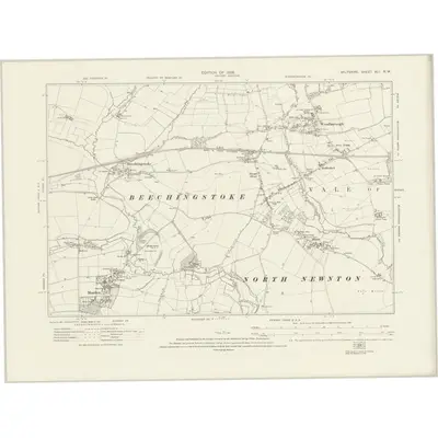 1922 Map of Wiltshire XLI.NW, 1926 Print