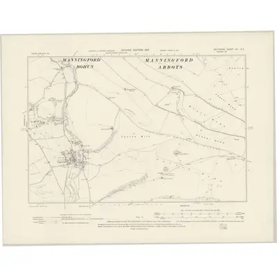 1899 Map of Wiltshire XLI.SE, 1901 Print