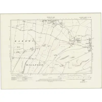 1922 Map of Wiltshire XLI.SW, 1926 Print
