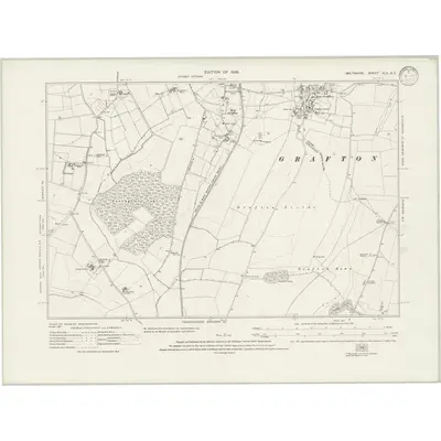 1922 Map of Wiltshire XLII.NE, 1933 Print