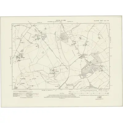 1922 Map of Wiltshire XLIII.NW, 1926 Print
