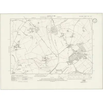 1922 Map of Wiltshire XLIII.NW, 1933 Print
