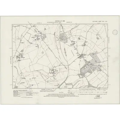 1922 Map of Wiltshire XLIII.NW, 1946 Print