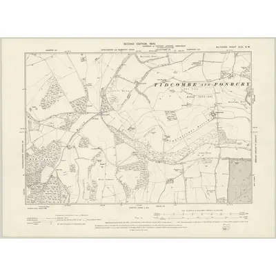 1899 Map of Wiltshire XLIII.SW, 1900 Print