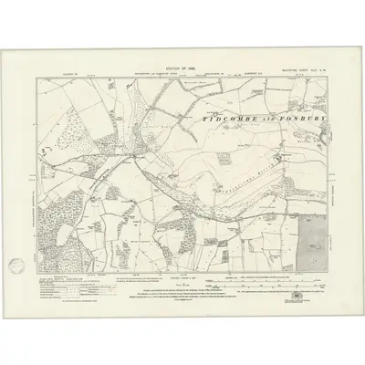 1923 Map of Wiltshire XLIII.SW, 1946 Print