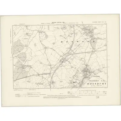 1899 Map of Wiltshire XLIV.NE, 1901 Print