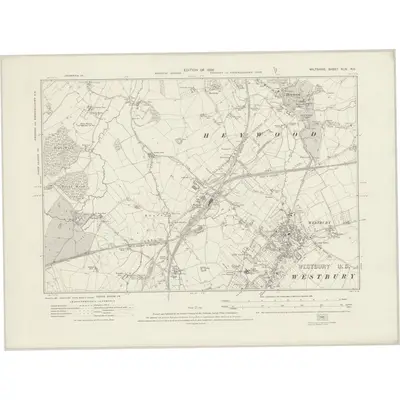 1922 Map of Wiltshire XLIV.NE, 1926 Print