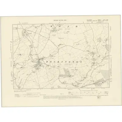 1899 Map of Wiltshire XLIV.NW, 1904 Print
