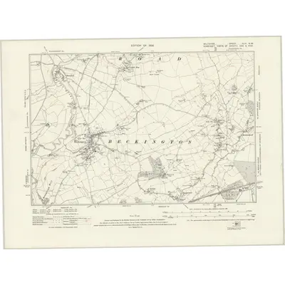 1922 Map of Wiltshire XLIV.NW, 1926 Print