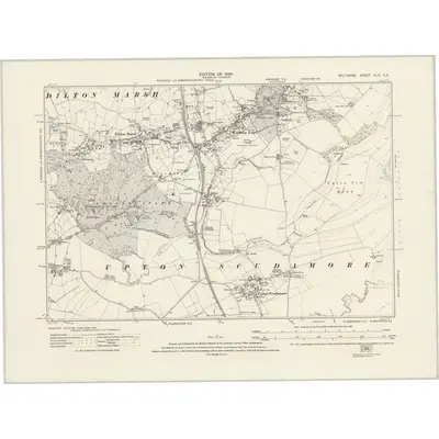 1922 Map of Wiltshire XLIV.SE, 1926 Print
