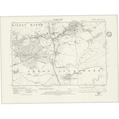 1922 Map of Wiltshire XLIV.SE, 1935 Print