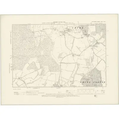 1899 Map of Wiltshire XLIX.NW, 1901 Print