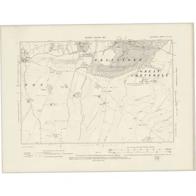 1899 Map of Wiltshire XLV.NE, 1901 Print