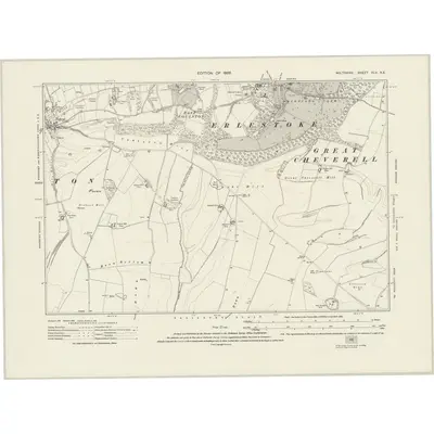 1922 Map of Wiltshire XLV.NE, 1926 Print